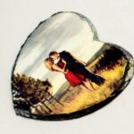 אבן בזלת לב קטן/גדול עם תמונה אישית לפי בחירתכם