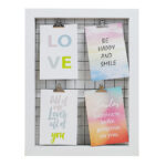 מסגרת עץ-רשת אטבים |  מתאימה ל-4 תמונות