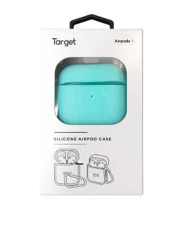 כיסוי סיליקון לאוזניות AirPods עם תופסן נשיאה טורקיז