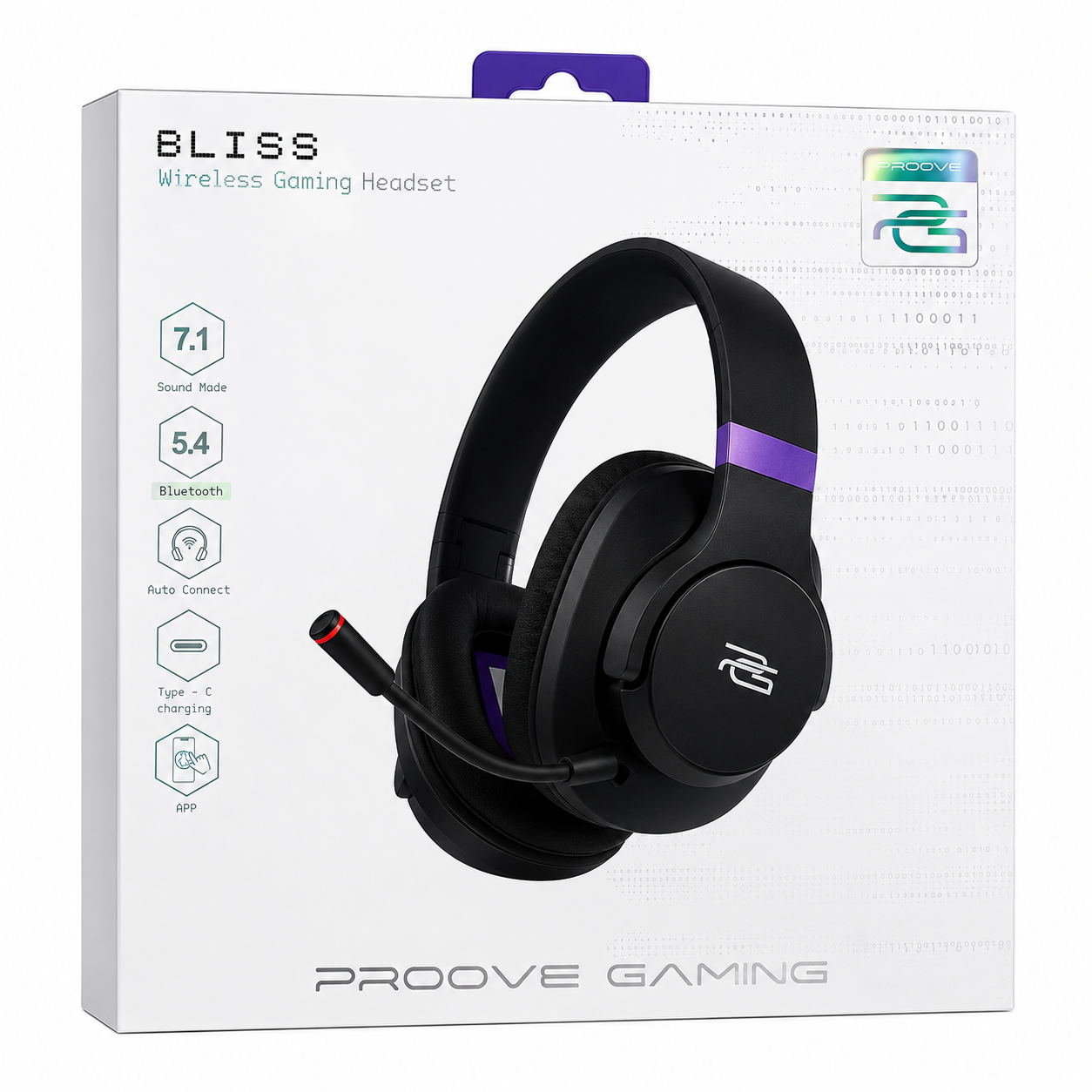 אוזניות גיימינג אלחוטיות Proove BLISS Wireless Gaming Headset