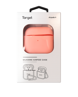 כיסוי סיליקון לאוזניות AirPods עם תופסן נשיאה ורוד