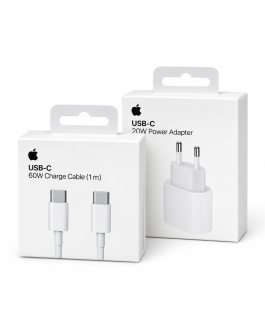 מטען Apple מקורי 20W + כבל USB-C 60W באורך 1 מטר