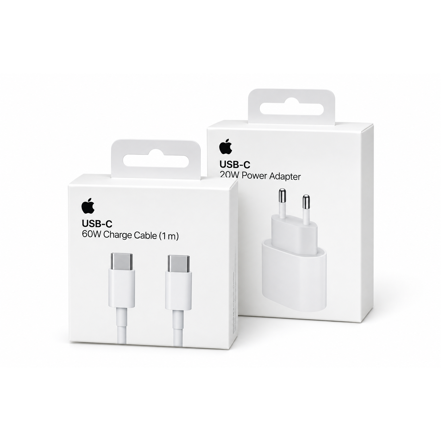 מטען Apple מקורי 20W + כבל USB-C 60W באורך 1 מטר