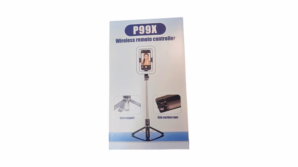 חצובה לטלפון עם תאורת LED ושלט אלחוטי P99X – לצילום סלפי וסרטונים